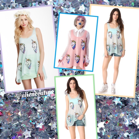 Wildfox Unicorn Lightweight Sweater Dress Tunic - Picture 8 of 8